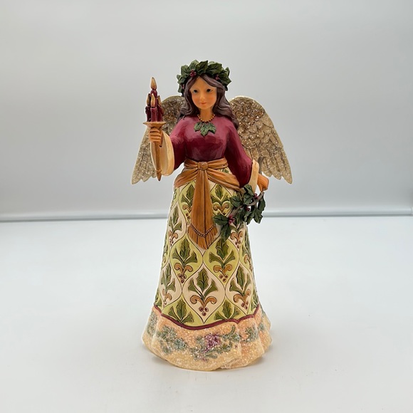 Jim Shore Jolly Holly Days Victorian Angel with Candle - Picture 1 of 16